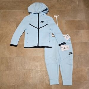 Nike Kids Blue Sweatpants and Hoodie Set